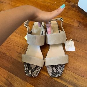 Avellini snake skin kitten block heels